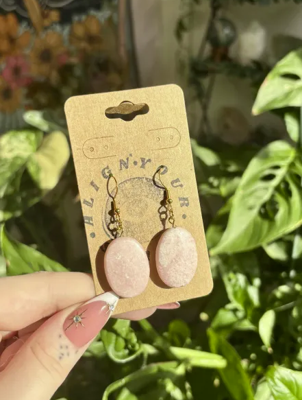 Pink Opal Earrings