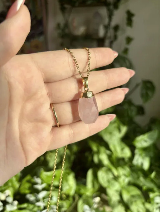 Faceted Rose Quartz Necklace